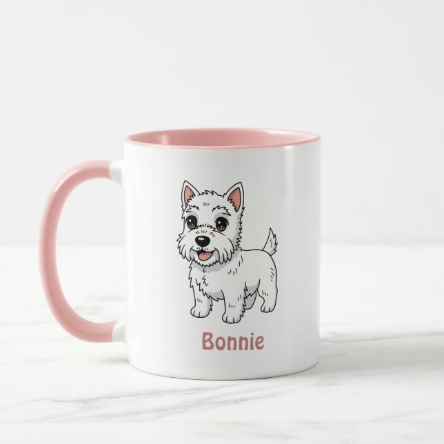 Caneca Cachorro West Highland White Terrier Fofo Nome Per (Esquerda)