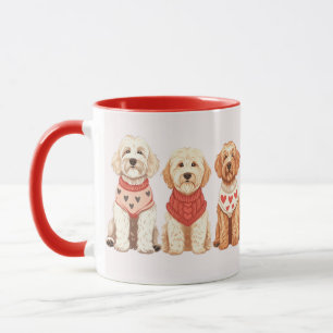 Caneca Cachorros de Goldendoodle namorados