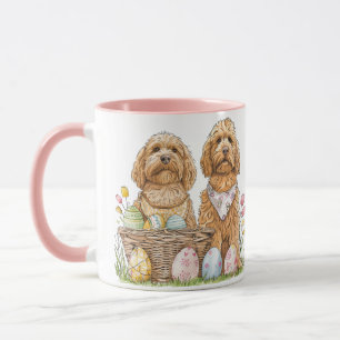 Caneca Cachorros de Goldendoodle páscoas