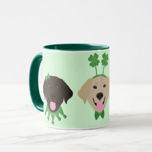 Caneca Cachorros do Dia de São Patrício Feliz