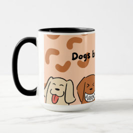Caneca Cachorros engraçados antes de caras, cafés amantes
