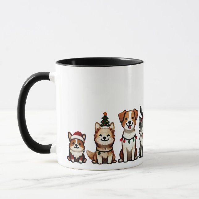 Caneca Cachorros Feriados de Natal (Esquerda)