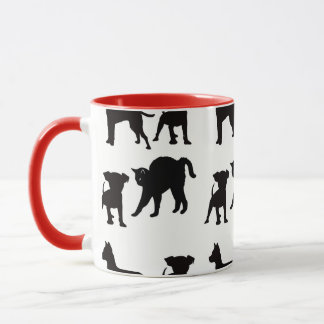 Caneca Cachorros Negros Vermelhos E Pecadores De Gatos