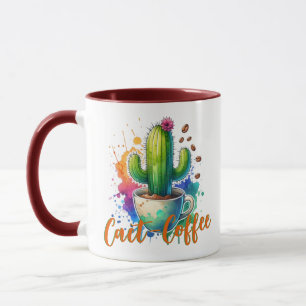 Caneca Cacto em Aquarela que ama café