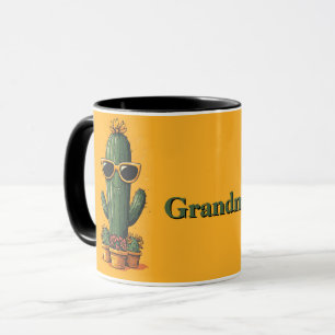Caneca Cacto Legal com Óculos de Sol e Flores