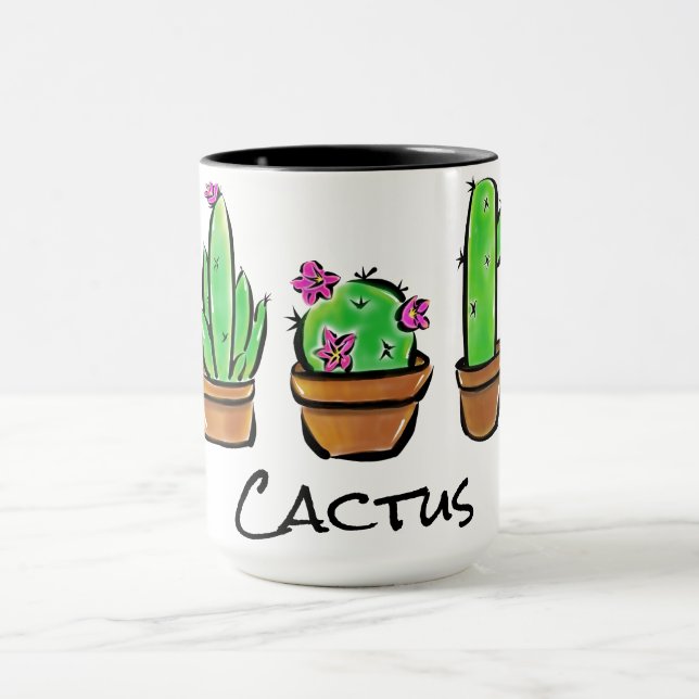 Caneca Cactus cactos cactos cactos cúbicos suculenta flor (Centro)