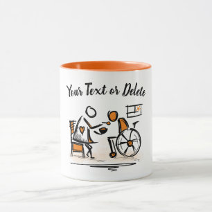 Caneca Cadeira de rodas. Hospital/Enfermeiro. Assistente 