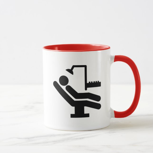 Caneca Cadeira e dente ilustrados do dentista (Direita)