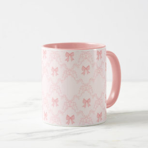 Caneca Caderno Estético com Laço Rosa – Diário Fofo e Fem