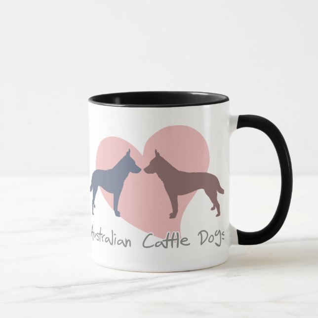 Caneca Cães australianos do gado do amor (Direita)