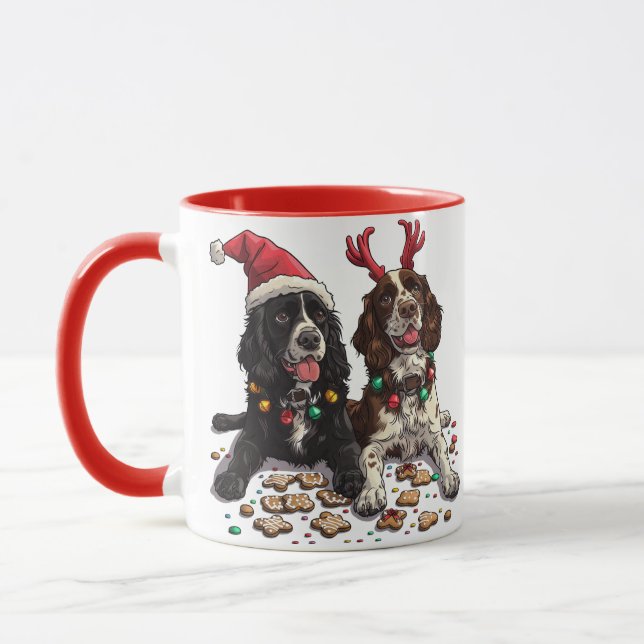 Caneca Cães Cocker Spaniel de Natal (Esquerda)