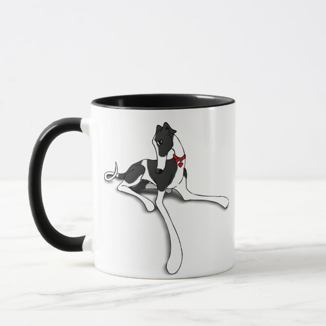 Caneca Cães de cão de galinha preto e branco (Esquerda)