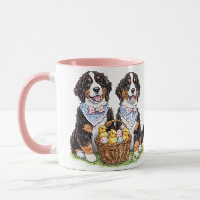 Caneca Cães de Montanha Bernese páscoas (Esquerda)