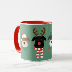 Caneca Cães de Natal Schnauzer