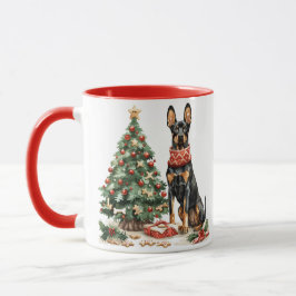 Caneca Cães Dobermann de Natal
