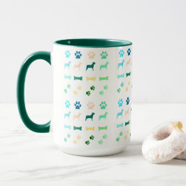 Caneca Cães, Estampas de Pata e Ossos do Cachorro