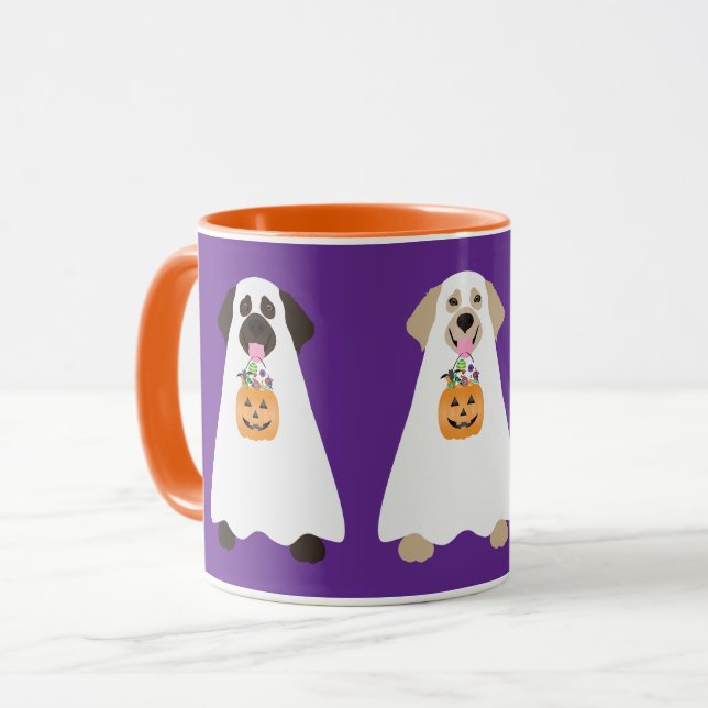Caneca Cães fantasma do Halloween Labrador Retriever (Frente Esquerda)
