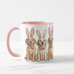 Caneca Cães Labrador Retriever Amarelos de Páscoa