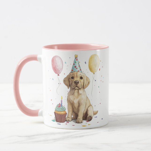 Caneca Cães Labrador Retriever de Aniversário (Esquerda)