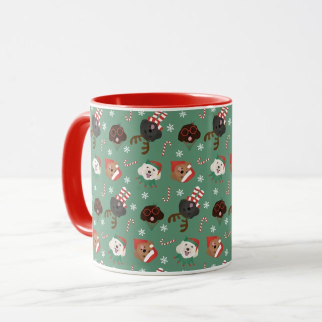 Caneca Cães Maltipoo de Natal (Frente Esquerda)