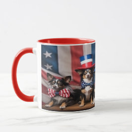 Caneca Cães Patrióticos 4 de julho