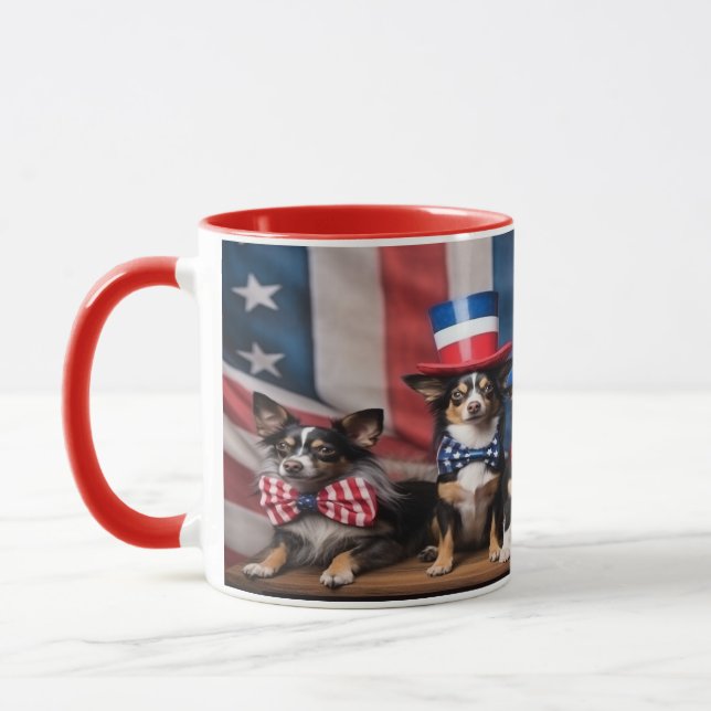 Caneca Cães Patrióticos 4 de julho (Esquerda)