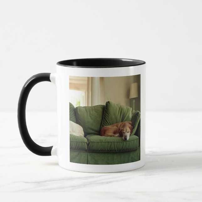 Caneca Cães que dormem no sofá (Esquerda)