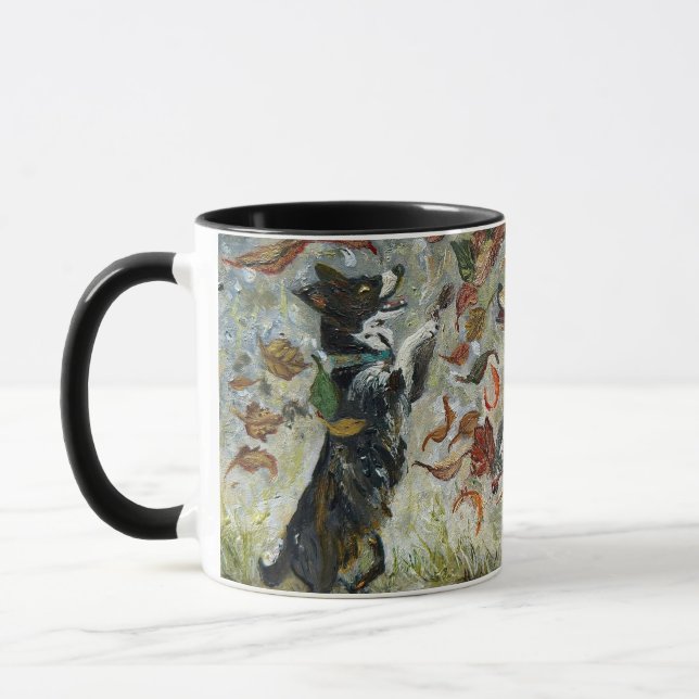 Caneca Cães Retriever Golden Tailwag Outono Óleo Capricho (Esquerda)
