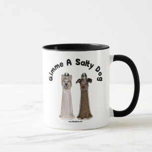 Caneca Cães salgados de sal e de pimenta do cão
