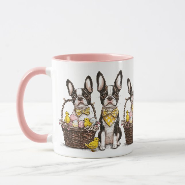 Caneca Cães Terrier da páscoa de Boston (Esquerda)