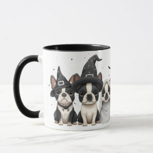 Caneca Cães Terrier de Boston Halloween