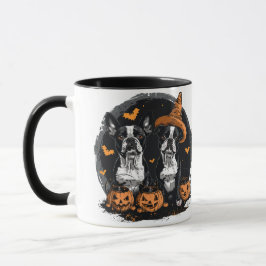 Caneca Cães Terrier de Boston Halloween
