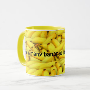 Caneca Café amarelo engraçado do teste padrão das bana