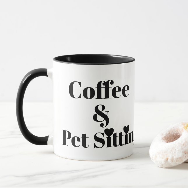 Caneca Café & Babá de Animais (Com Donut)