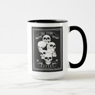 Caneca Café Café e Mais Café Caveiras com Texto
