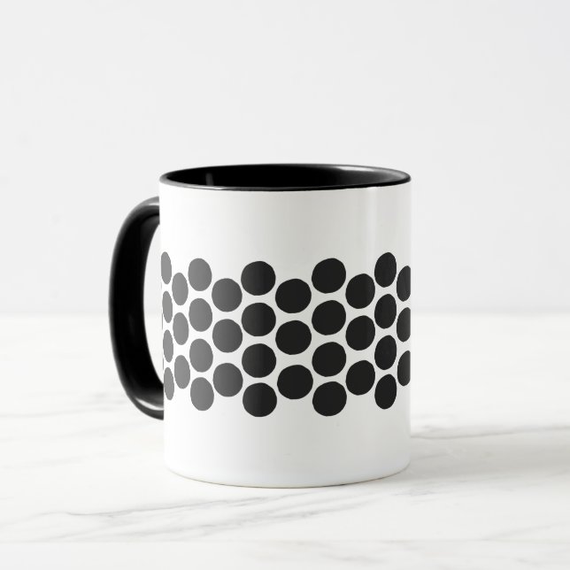 Caneca Café com Bolinhas Pretas Clássicas (Frente Esquerda)