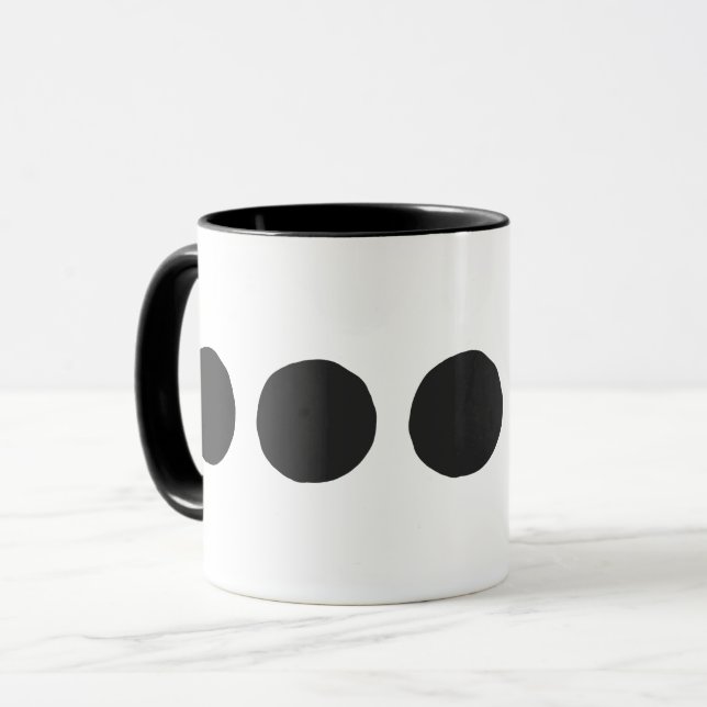 Caneca Café com Bolinhas Pretas Clássico (Frente Esquerda)