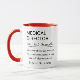 Caneca Café com Definição Divertida de Diretor Médico