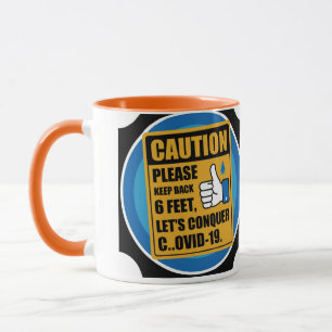 Caneca Café com Distância Social Mug - Mantenha-O Para Tr