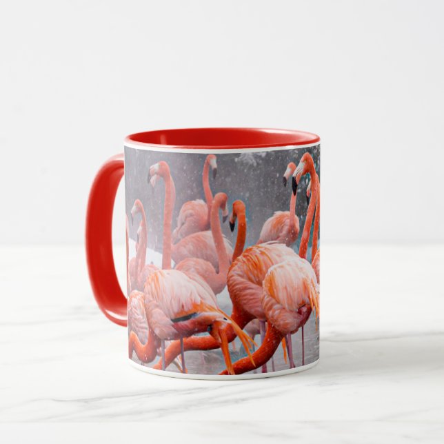 Caneca Café com Foto de Flamingos Lindos  (Frente Esquerda)