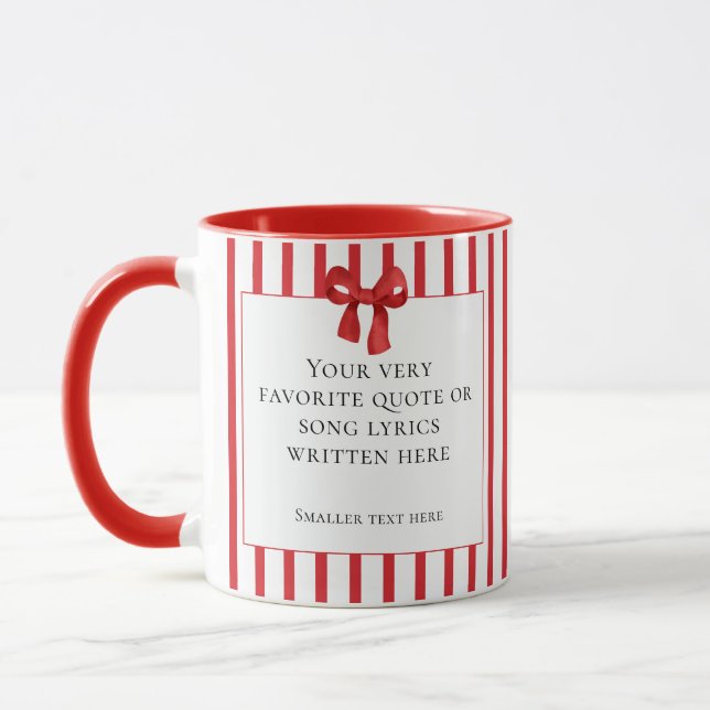 Caneca Café com Laço de Listra Vermelha (Esquerda)