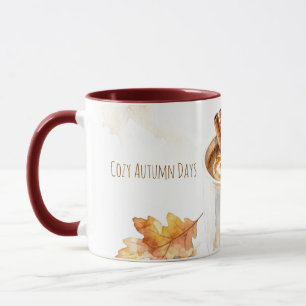 Caneca Café com Leite de Dias de Outono Aconchegantes em