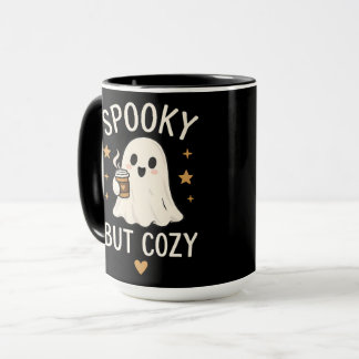 Caneca Café com padrão de Halloween de Fantasma Assustado