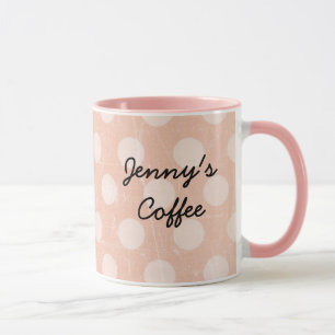 Caneca Café com Ponta de Polka Branca Personalizada