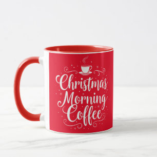 Caneca Café da Manhã de Natal - Manuscrito Elegante Festi