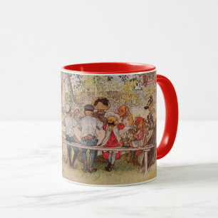 Caneca Café da manhã sob o Big Birch de Carl Larsson
