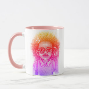 Caneca Café da Menina de Cabelos Felizes