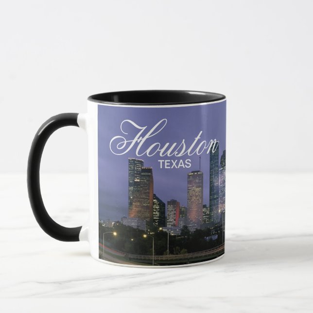 Caneca Café da Silhueta de Houston Texas (Esquerda)