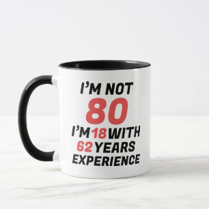 Caneca Café de Aniversário de 80 Anos Engraçado
