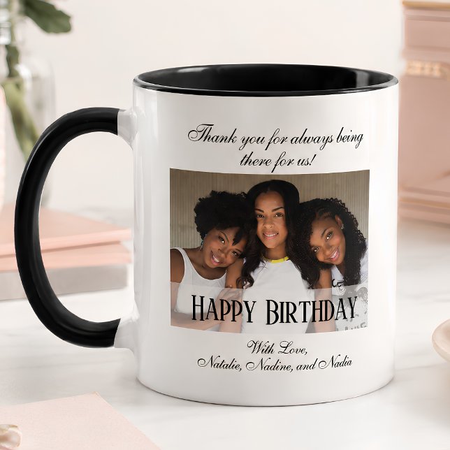 Caneca Café de Aniversário Feliz com Foto Personalizada E (Criador carregado)